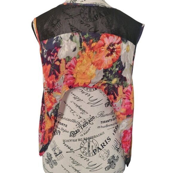 Silence + Noise for Urban Outfitters Black Floral Button Down Top - Picture 2 of 2